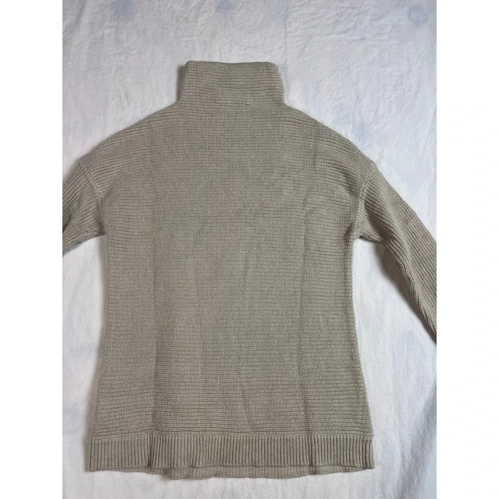Michael Kors Womens Oatmeal‎ Beige Ribbed Turtleneck Knit Sweater Size S